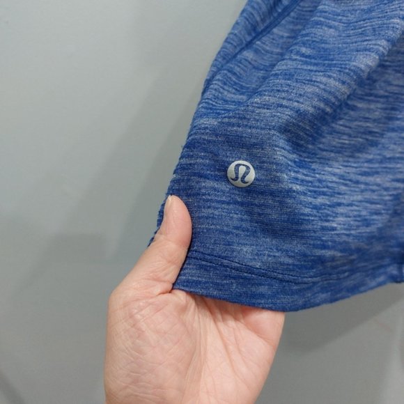 Lululemon Tough It Out Tank Heathered Sapphire Blue Butterfly Texture Black - Picture 6 of 7